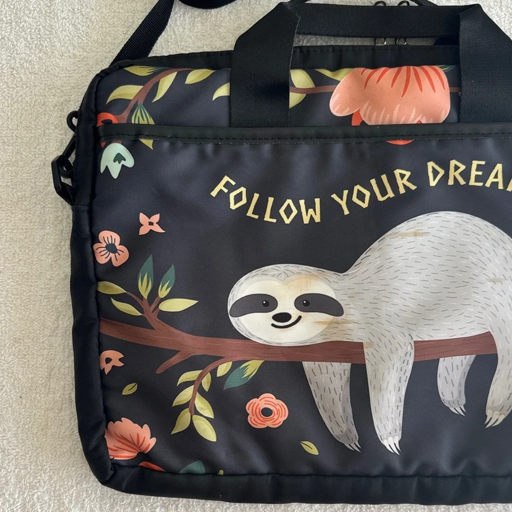 Sloth Print Laptop Bag